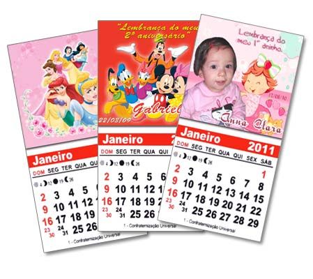 mini calendario para geladeira