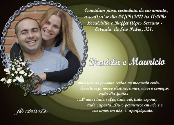 convite de casamento