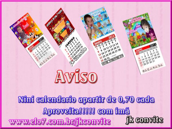 mini calendario para geladeira